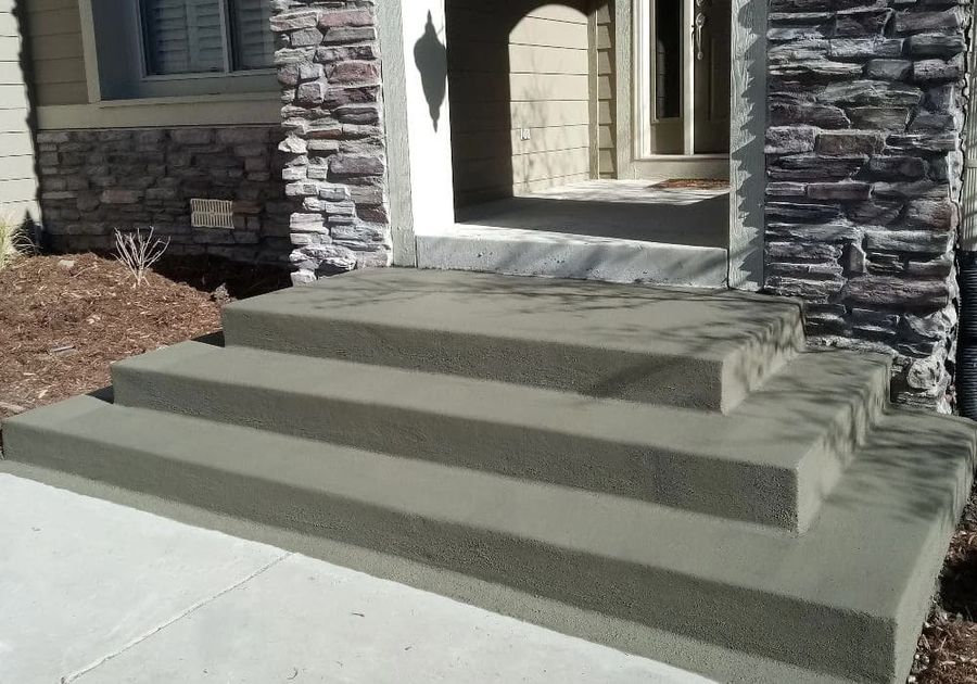 New concrete front entry steps